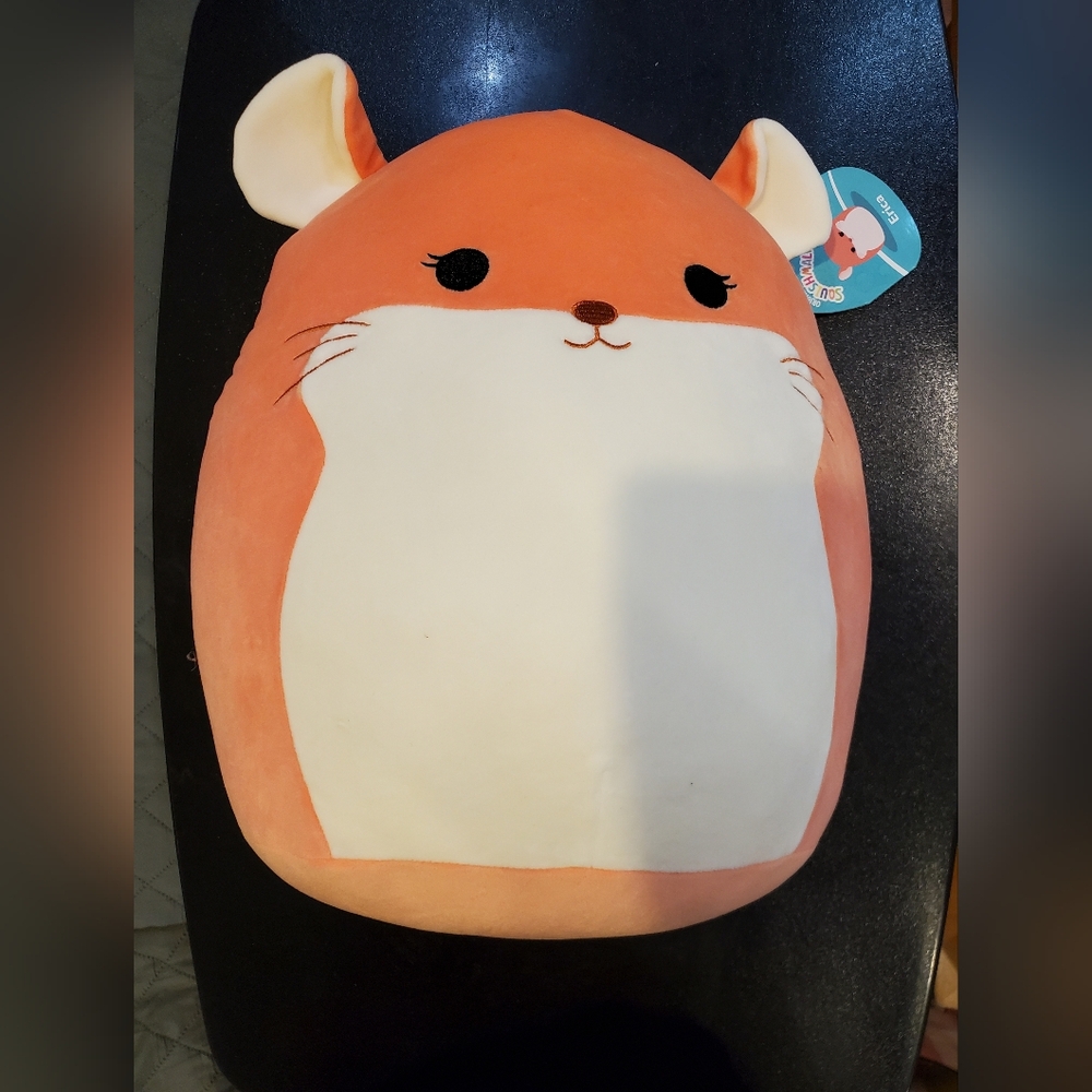 Original Erica Squishmallows Cute Orange and White Plush Chinchilla Sz 12" NWT